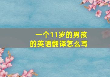 一个11岁的男孩的英语翻译怎么写