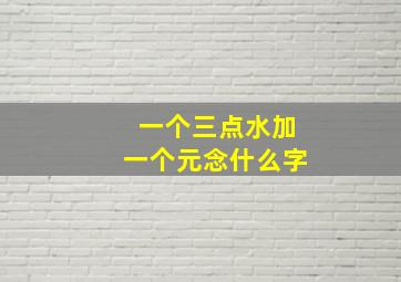 一个三点水加一个元念什么字