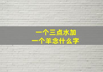 一个三点水加一个羊念什么字