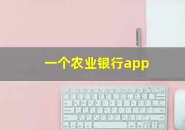 一个农业银行app