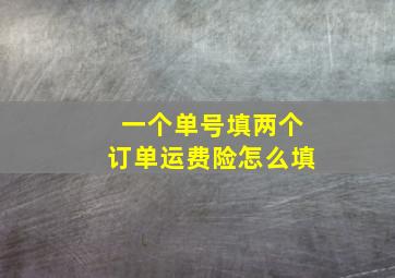 一个单号填两个订单运费险怎么填