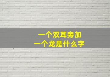 一个双耳旁加一个龙是什么字