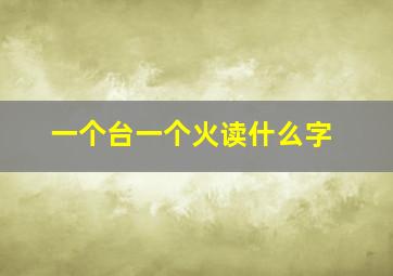 一个台一个火读什么字