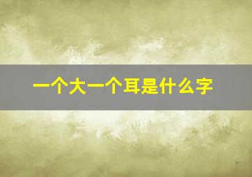 一个大一个耳是什么字