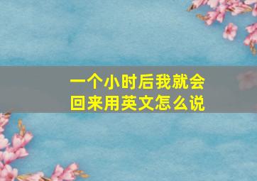 一个小时后我就会回来用英文怎么说