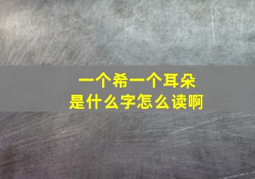 一个希一个耳朵是什么字怎么读啊