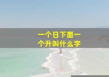 一个日下面一个升叫什么字