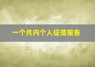 一个月内个人征信报告