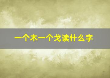 一个木一个戈读什么字