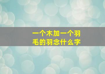 一个木加一个羽毛的羽念什么字