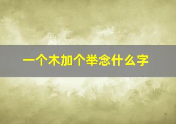 一个木加个举念什么字