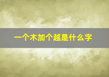 一个木加个越是什么字