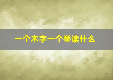 一个木字一个举读什么