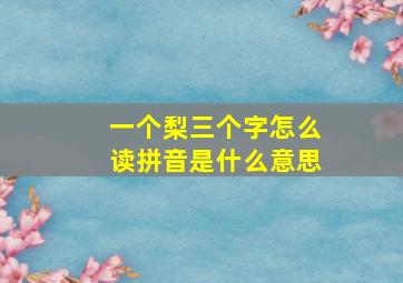 一个梨三个字怎么读拼音是什么意思