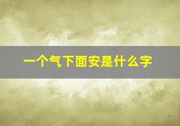 一个气下面安是什么字