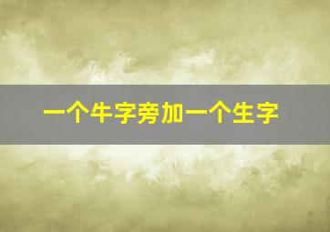 一个牛字旁加一个生字