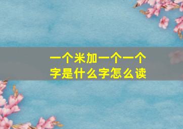 一个米加一个一个字是什么字怎么读