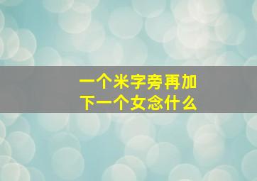 一个米字旁再加下一个女念什么