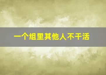 一个组里其他人不干活