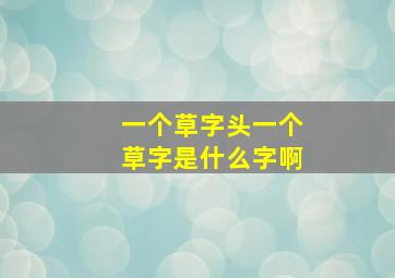 一个草字头一个草字是什么字啊