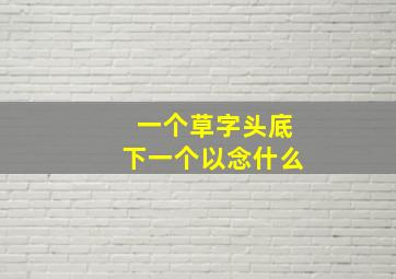 一个草字头底下一个以念什么