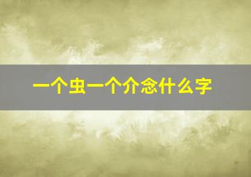 一个虫一个介念什么字