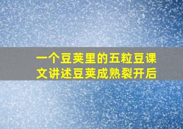 一个豆荚里的五粒豆课文讲述豆荚成熟裂开后