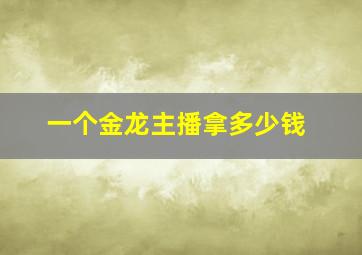 一个金龙主播拿多少钱