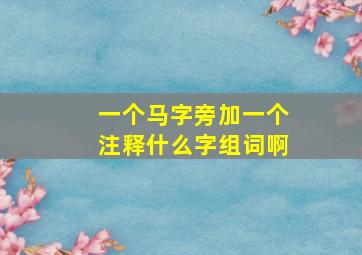 一个马字旁加一个注释什么字组词啊