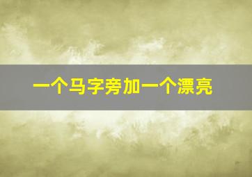 一个马字旁加一个漂亮