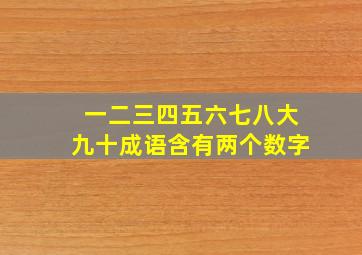 一二三四五六七八大九十成语含有两个数字