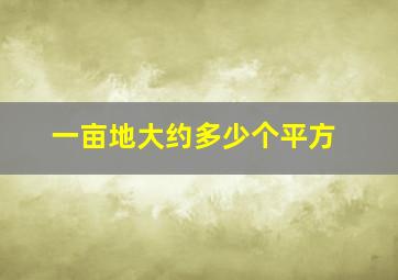 一亩地大约多少个平方