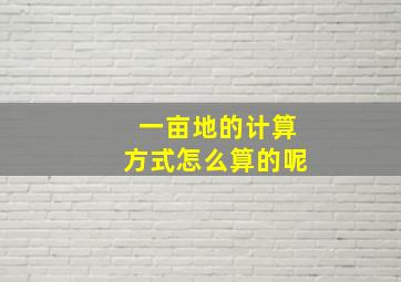 一亩地的计算方式怎么算的呢