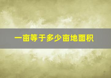 一亩等于多少亩地面积