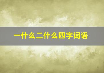 一什么二什么四字词语