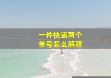 一件快递两个单号怎么解释