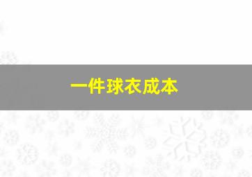 一件球衣成本