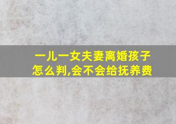 一儿一女夫妻离婚孩子怎么判,会不会给抚养费