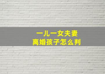 一儿一女夫妻离婚孩子怎么判