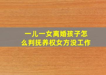 一儿一女离婚孩子怎么判抚养权女方没工作