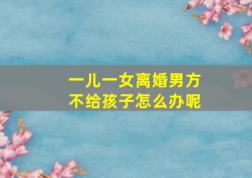 一儿一女离婚男方不给孩子怎么办呢