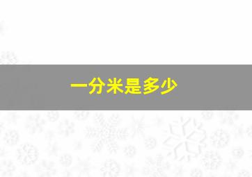 一分米是多少