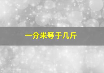 一分米等于几斤