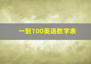 一到100英语数字表