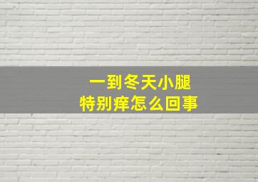 一到冬天小腿特别痒怎么回事