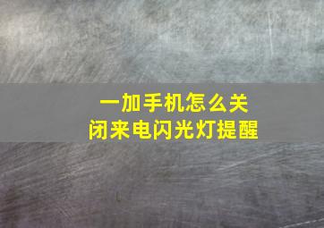 一加手机怎么关闭来电闪光灯提醒