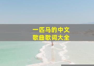 一匹马的中文歌曲歌词大全