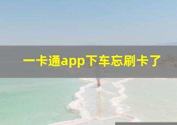 一卡通app下车忘刷卡了