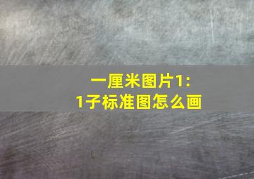 一厘米图片1:1子标准图怎么画