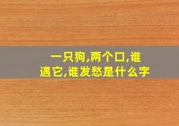 一只狗,两个口,谁遇它,谁发愁是什么字